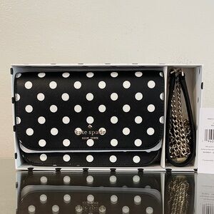 Kate Spade Black and White Polka Dot Clutch